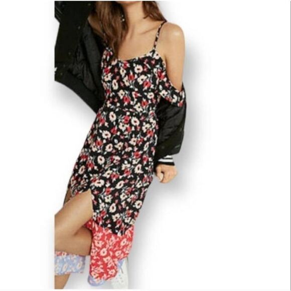 Express Floral Maxi Dress - Black and Red - Picture 3 of 13